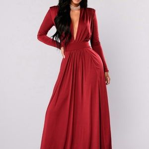 Fashion Nova Spree Dress - Burgundy